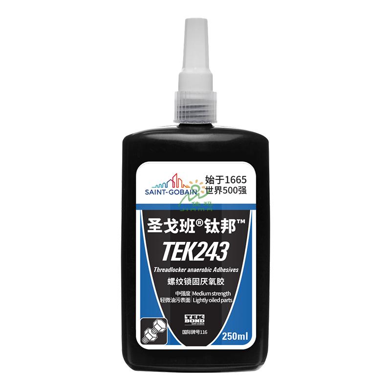 圣戈班螺紋鎖固膠TEK243-250ml-紅色